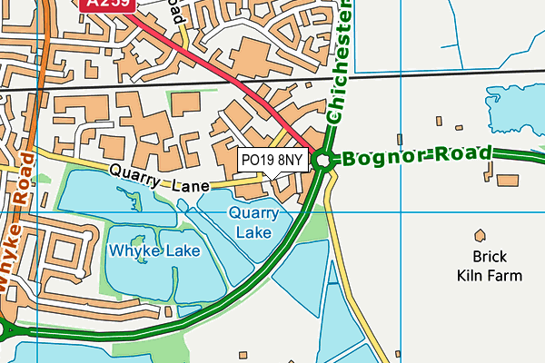 PO19 8NY map - OS VectorMap District (Ordnance Survey) PO19 8NY map - OS VectorMap District (Ordnance Survey)