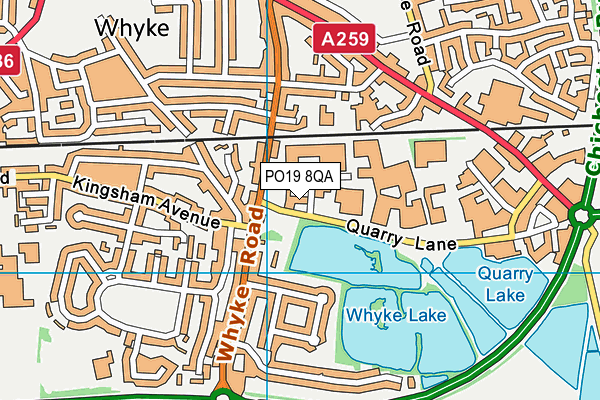 PO19 8QA map - OS VectorMap District (Ordnance Survey) PO19 8QA map - OS VectorMap District (Ordnance Survey)