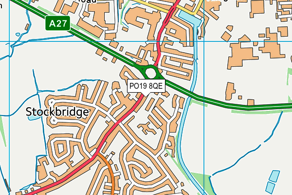 PO19 8QE map - OS VectorMap District (Ordnance Survey) PO19 8QE map - OS VectorMap District (Ordnance Survey)