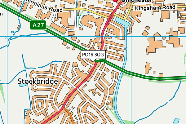 PO19 8QG map - OS VectorMap District (Ordnance Survey) PO19 8QG map - OS VectorMap District (Ordnance Survey)