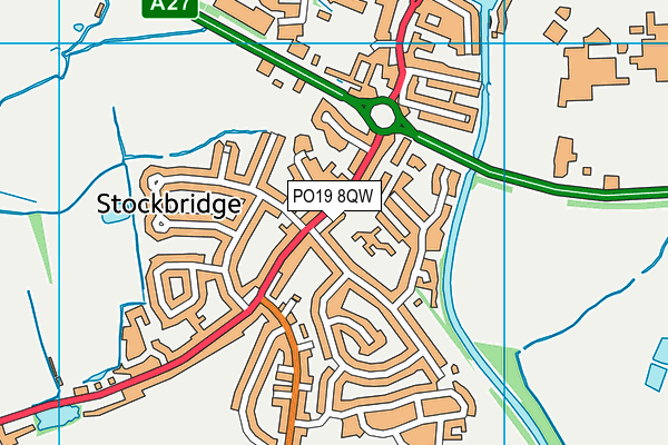 PO19 8QW map - OS VectorMap District (Ordnance Survey)
