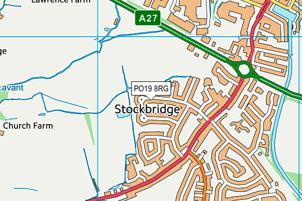 PO19 8RG map - OS VectorMap District (Ordnance Survey)