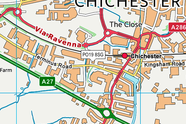 PO19 8SG map - OS VectorMap District (Ordnance Survey)