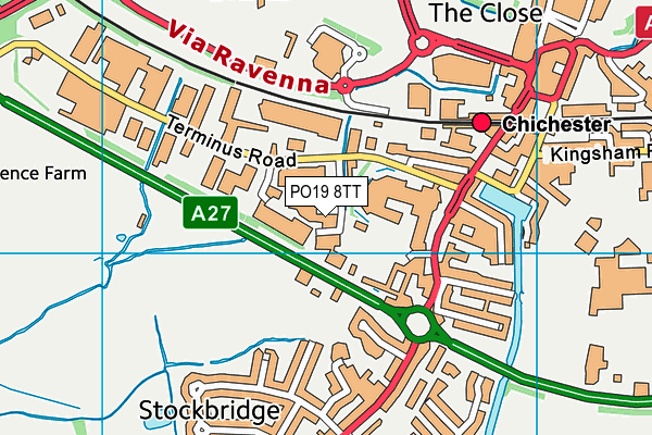 PO19 8TT map - OS VectorMap District (Ordnance Survey) PO19 8TT map - OS VectorMap District (Ordnance Survey)