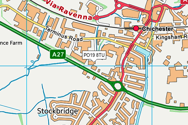 PO19 8TU map - OS VectorMap District (Ordnance Survey) PO19 8TU map - OS VectorMap District (Ordnance Survey)