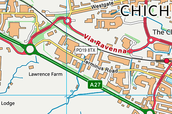 PO19 8TX map - OS VectorMap District (Ordnance Survey) PO19 8TX map - OS VectorMap District (Ordnance Survey)