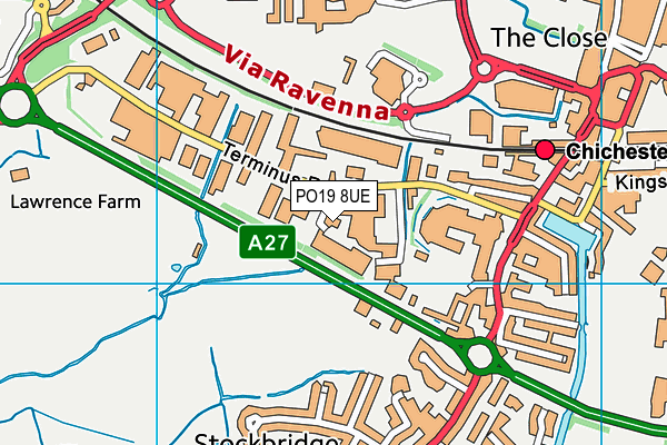 PO19 8UE map - OS VectorMap District (Ordnance Survey)