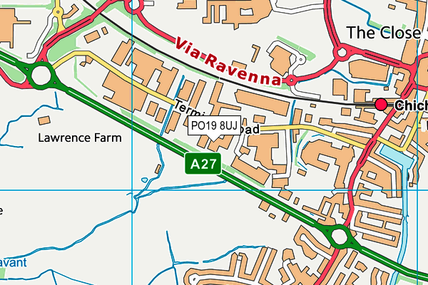 PO19 8UJ map - OS VectorMap District (Ordnance Survey) PO19 8UJ map - OS VectorMap District (Ordnance Survey)