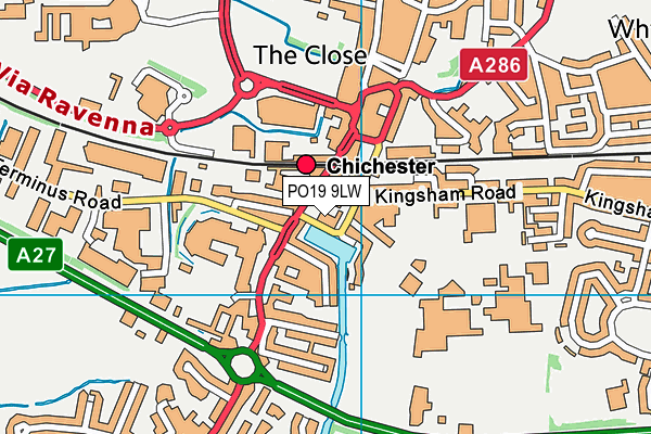 PO19 9LW map - OS VectorMap District (Ordnance Survey) PO19 9LW map - OS VectorMap District (Ordnance Survey)