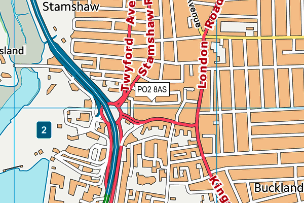 PO2 8AS map - OS VectorMap District (Ordnance Survey)