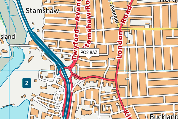 PO2 8AZ map - OS VectorMap District (Ordnance Survey) PO2 8AZ map - OS VectorMap District (Ordnance Survey)