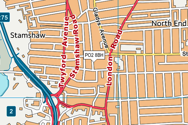 PO2 8BH map - OS VectorMap District (Ordnance Survey) PO2 8BH map - OS VectorMap District (Ordnance Survey)