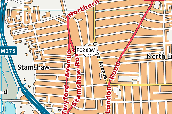 PO2 8BW map - OS VectorMap District (Ordnance Survey) PO2 8BW map - OS VectorMap District (Ordnance Survey)
