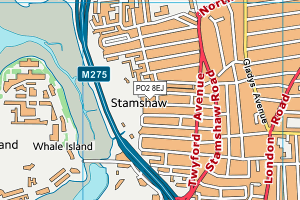 PO2 8EJ map - OS VectorMap District (Ordnance Survey) PO2 8EJ map - OS VectorMap District (Ordnance Survey)