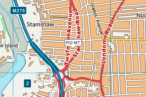 PO2 8ET map - OS VectorMap District (Ordnance Survey) PO2 8ET map - OS VectorMap District (Ordnance Survey)