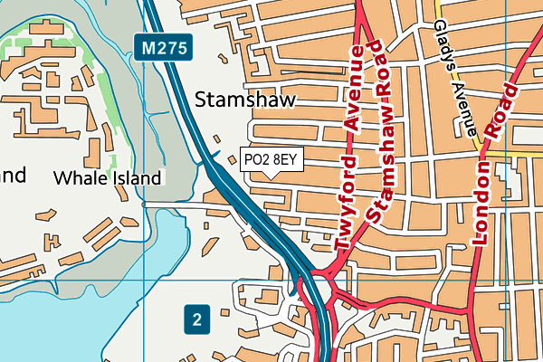 PO2 8EY map - OS VectorMap District (Ordnance Survey) PO2 8EY map - OS VectorMap District (Ordnance Survey)