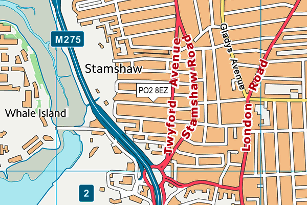 PO2 8EZ map - OS VectorMap District (Ordnance Survey) PO2 8EZ map - OS VectorMap District (Ordnance Survey)