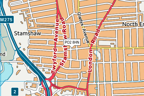 PO2 8HN map - OS VectorMap District (Ordnance Survey) PO2 8HN map - OS VectorMap District (Ordnance Survey)