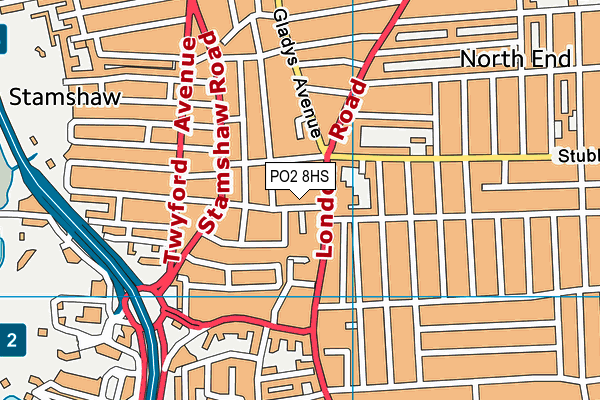 PO2 8HS map - OS VectorMap District (Ordnance Survey) PO2 8HS map - OS VectorMap District (Ordnance Survey)