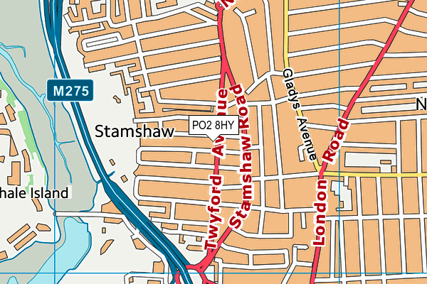 PO2 8HY map - OS VectorMap District (Ordnance Survey) PO2 8HY map - OS VectorMap District (Ordnance Survey)