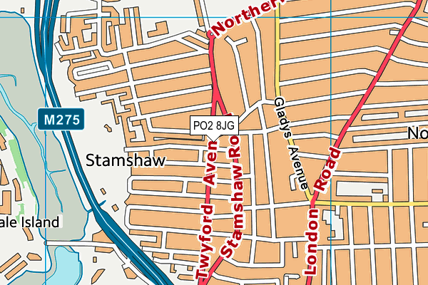 PO2 8JG map - OS VectorMap District (Ordnance Survey) PO2 8JG map - OS VectorMap District (Ordnance Survey)