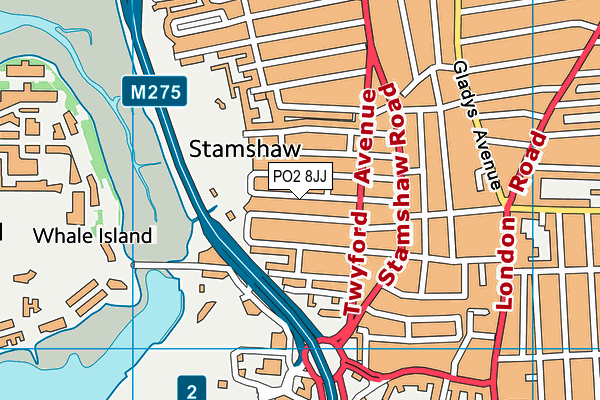 PO2 8JJ map - OS VectorMap District (Ordnance Survey) PO2 8JJ map - OS VectorMap District (Ordnance Survey)