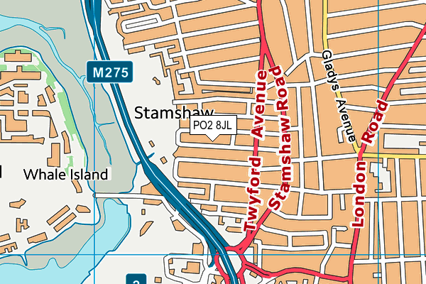 PO2 8JL map - OS VectorMap District (Ordnance Survey) PO2 8JL map - OS VectorMap District (Ordnance Survey)