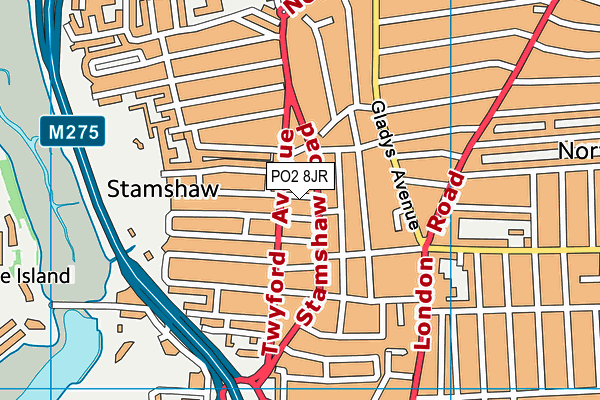 PO2 8JR map - OS VectorMap District (Ordnance Survey) PO2 8JR map - OS VectorMap District (Ordnance Survey)