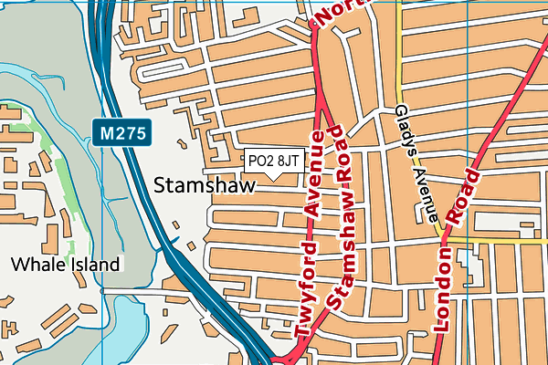 PO2 8JT map - OS VectorMap District (Ordnance Survey) PO2 8JT map - OS VectorMap District (Ordnance Survey)