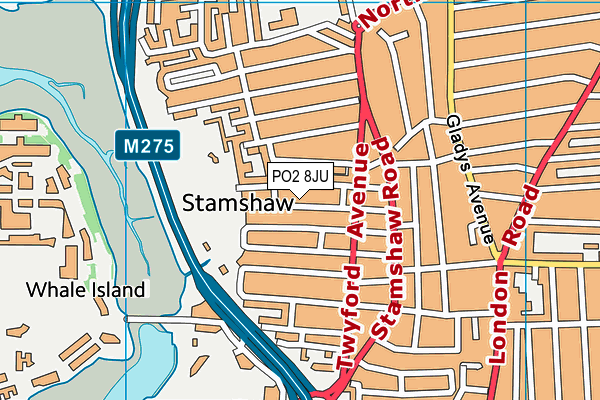 PO2 8JU map - OS VectorMap District (Ordnance Survey) PO2 8JU map - OS VectorMap District (Ordnance Survey)