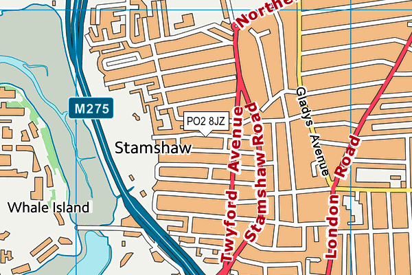 PO2 8JZ map - OS VectorMap District (Ordnance Survey) PO2 8JZ map - OS VectorMap District (Ordnance Survey)