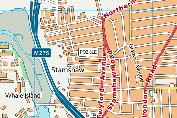 PO2 8LE map - OS VectorMap District (Ordnance Survey)