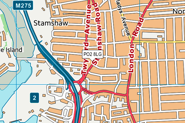 PO2 8LG map - OS VectorMap District (Ordnance Survey)