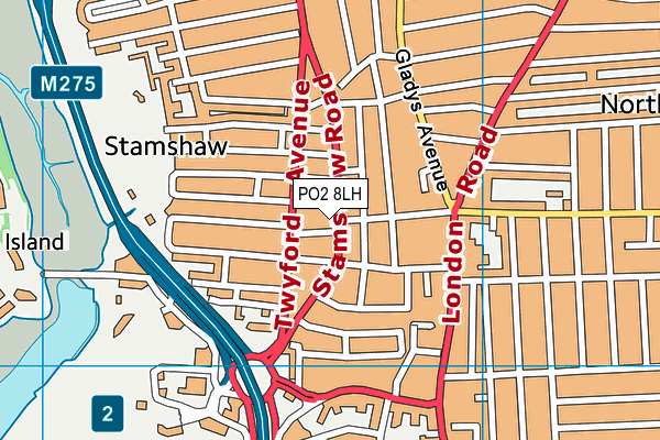 PO2 8LH map - OS VectorMap District (Ordnance Survey) PO2 8LH map - OS VectorMap District (Ordnance Survey)