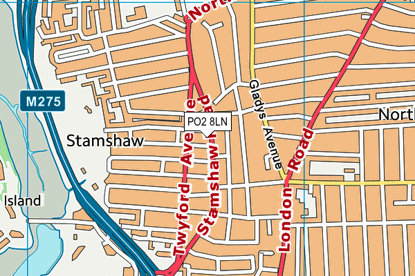 PO2 8LN map - OS VectorMap District (Ordnance Survey) PO2 8LN map - OS VectorMap District (Ordnance Survey)