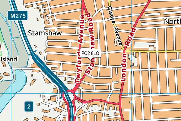 PO2 8LQ map - OS VectorMap District (Ordnance Survey) PO2 8LQ map - OS VectorMap District (Ordnance Survey)