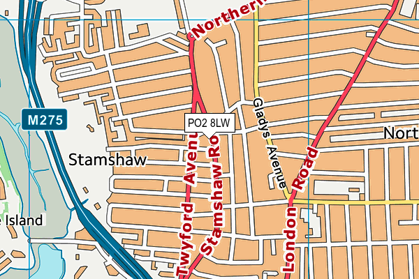 PO2 8LW map - OS VectorMap District (Ordnance Survey) PO2 8LW map - OS VectorMap District (Ordnance Survey)