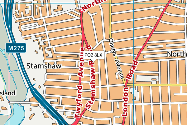 PO2 8LX map - OS VectorMap District (Ordnance Survey) PO2 8LX map - OS VectorMap District (Ordnance Survey)