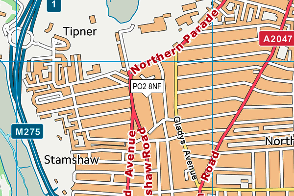 PO2 8NF map - OS VectorMap District (Ordnance Survey) PO2 8NF map - OS VectorMap District (Ordnance Survey)