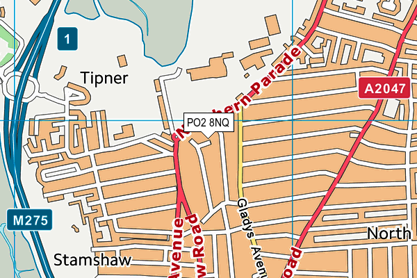 PO2 8NQ map - OS VectorMap District (Ordnance Survey) PO2 8NQ map - OS VectorMap District (Ordnance Survey)