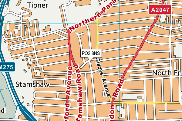 PO2 8NS map - OS VectorMap District (Ordnance Survey) PO2 8NS map - OS VectorMap District (Ordnance Survey)