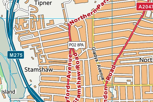PO2 8PA map - OS VectorMap District (Ordnance Survey) PO2 8PA map - OS VectorMap District (Ordnance Survey)