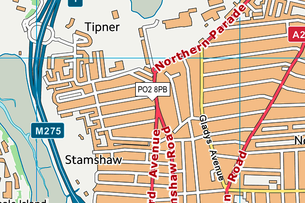 PO2 8PB map - OS VectorMap District (Ordnance Survey)