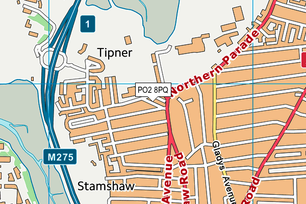 PO2 8PQ map - OS VectorMap District (Ordnance Survey) PO2 8PQ map - OS VectorMap District (Ordnance Survey)