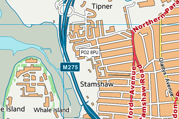 PO2 8PU map - OS VectorMap District (Ordnance Survey) PO2 8PU map - OS VectorMap District (Ordnance Survey)