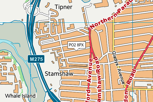 PO2 8PX map - OS VectorMap District (Ordnance Survey) PO2 8PX map - OS VectorMap District (Ordnance Survey)