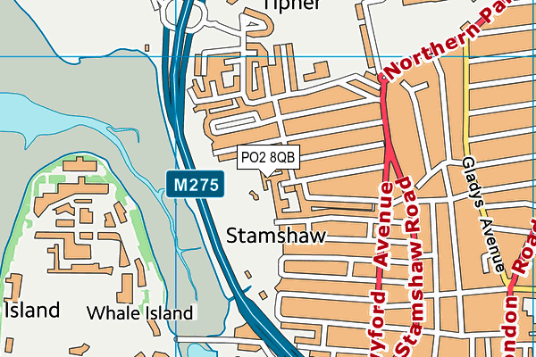 PO2 8QB map - OS VectorMap District (Ordnance Survey) PO2 8QB map - OS VectorMap District (Ordnance Survey)