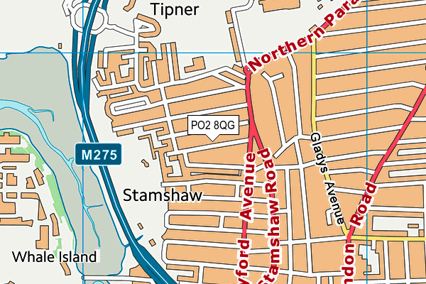 PO2 8QG map - OS VectorMap District (Ordnance Survey) PO2 8QG map - OS VectorMap District (Ordnance Survey)