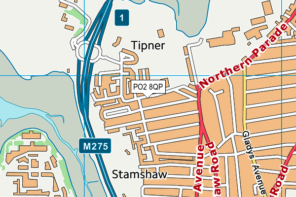 PO2 8QP map - OS VectorMap District (Ordnance Survey) PO2 8QP map - OS VectorMap District (Ordnance Survey)