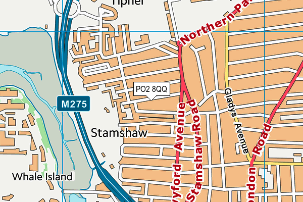 PO2 8QQ map - OS VectorMap District (Ordnance Survey) PO2 8QQ map - OS VectorMap District (Ordnance Survey)